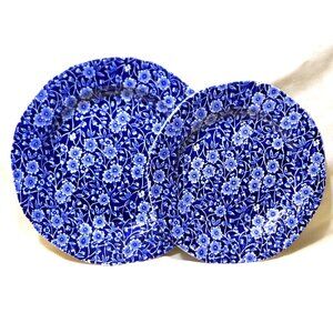 *** CALICO BURLEIGH Staffordshire *** PLATES Set of 2 ~ 8.5 & 7.5
